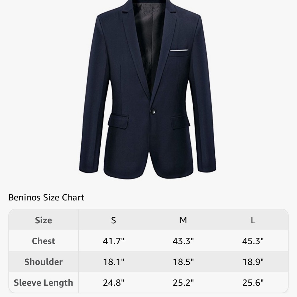 ☀️3/$15 Beninos Slim Fit Blazer Medium - Picture 3 of 7